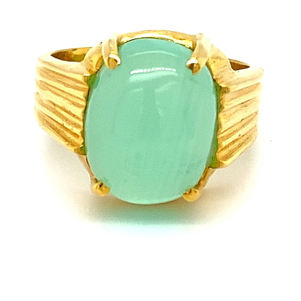 Cats Eye Calcite 8.75ct Solid 18K Gold Ring